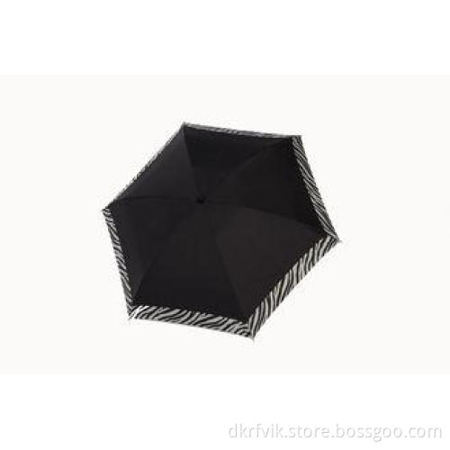 Black Sun Parasol Umbrella Silver Coating Fabric For Woman